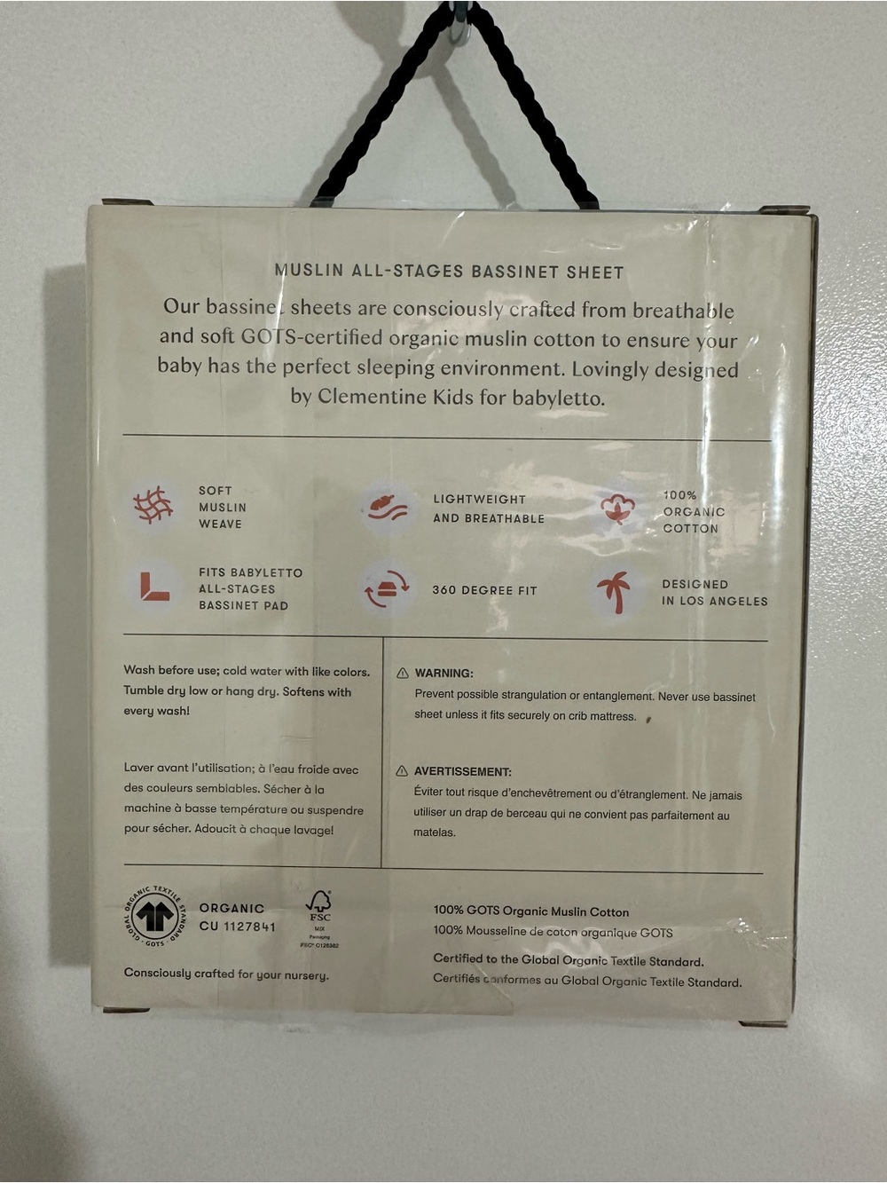 BABYLETTO Organic Cotton White Muslin All-Stages Bassinet Sheet NWT - Picture 2 of 3